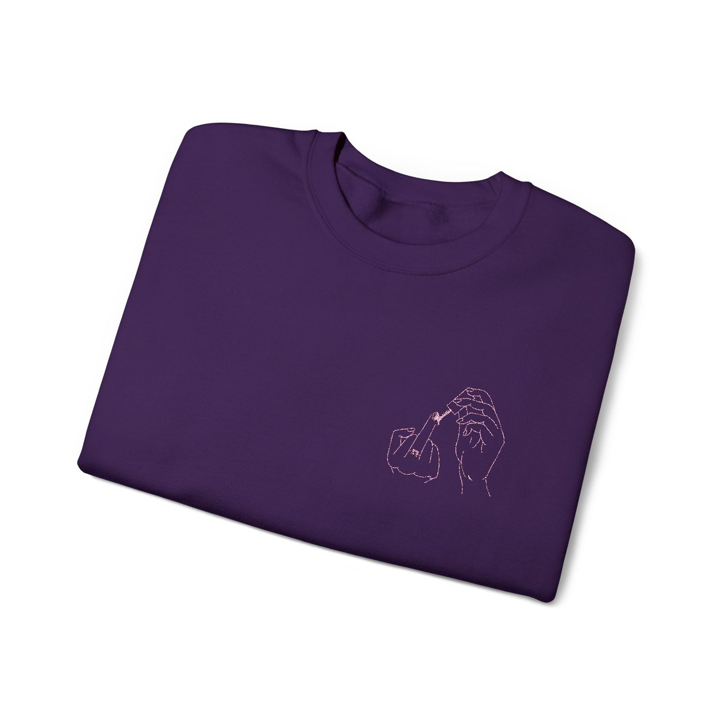 Plum Embroidered Crewneck