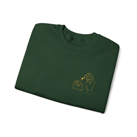 Emerald Green Embroidered Crewneck